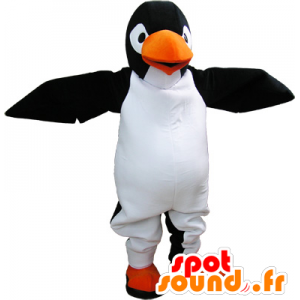 Meget realistisk kæmpe sort og hvid pinguin maskot