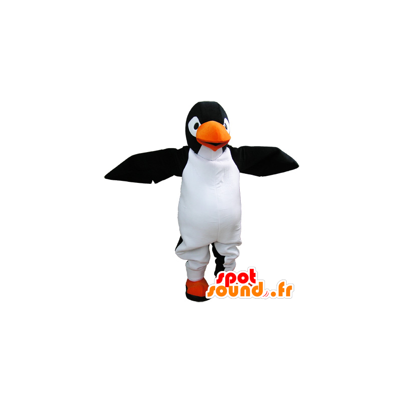 In bianco e nero pinguino mascotte gigante realistico - MASFR032666 - Mascotte pinguino