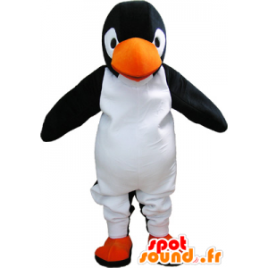 In bianco e nero pinguino mascotte gigante realistico - MASFR032666 - Mascotte pinguino