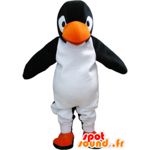 Mascotte de pinguin noir et blanc géant très réaliste - MASFR032666 - Mascottes Pingouin