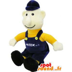 Peluche poupée garçon en salopette - MASFR032671 - Mascottes Garçons et Filles