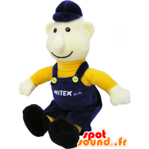 Plush doll boy in overalls - MASFR032671 - Mascots boys and girls
