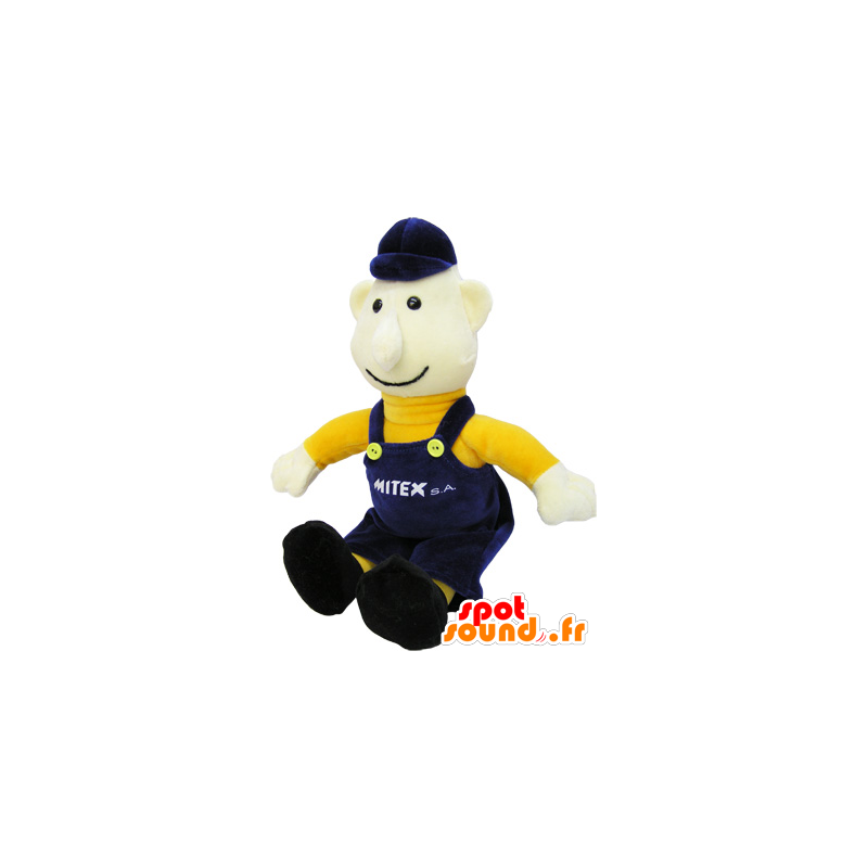 Plush doll boy in overalls - MASFR032671 - Mascots boys and girls