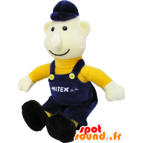 Peluche poupée garçon en salopette - MASFR032671 - Mascottes Garçons et Filles