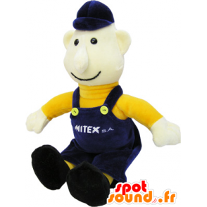 Plush doll boy in overalls - MASFR032671 - Mascots boys and girls