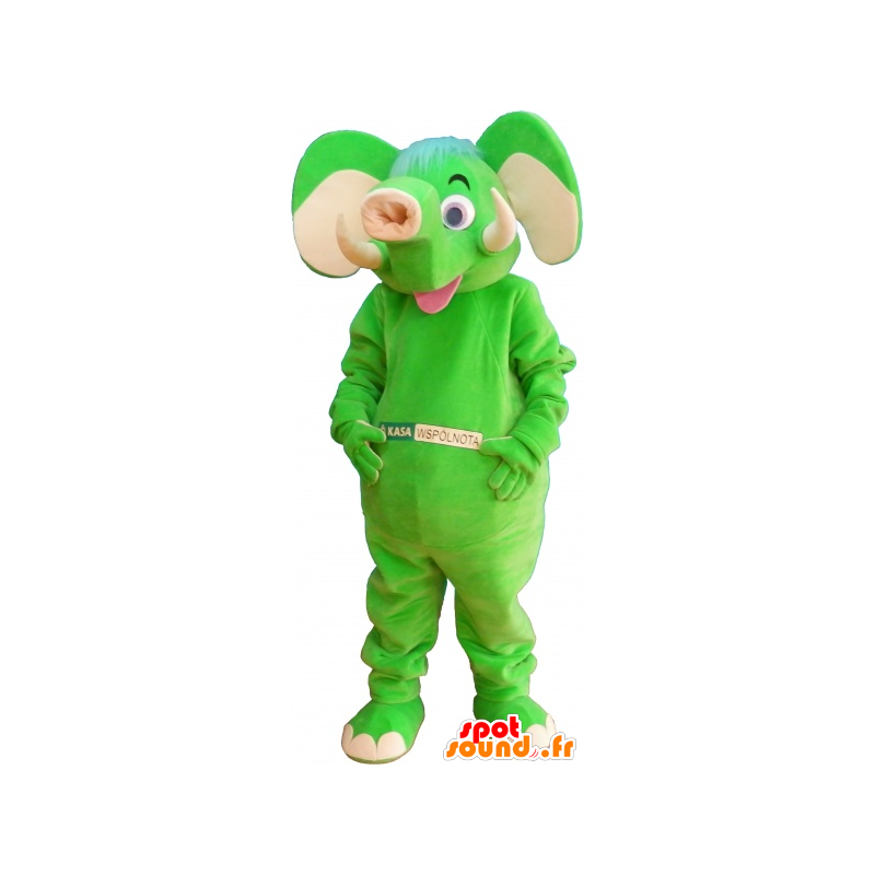 Mascot neongrün Elefant - MASFR032673 - Elefant-Maskottchen