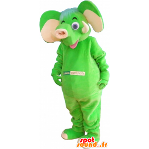 Mascotte d'éléphant vert fluo - MASFR032673 - Mascottes Elephant