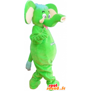 Mascotte d'éléphant vert fluo - MASFR032673 - Mascottes Elephant