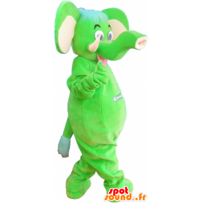 Μασκότ νέον πράσινο ελέφαντα - MASFR032673 - Ελέφαντας μασκότ