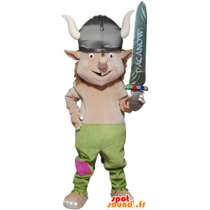 Mascotte viking realistico con un casco e una spada - MASFR032674 - Umani mascotte