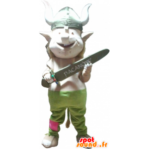 Realistic viking mascot with a helmet and a sword - MASFR032674 - Human mascots