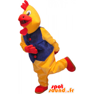 Maskotka olbrzym żółty i czerwony kogut, kogut kostium - MASFR032676 - Mascot Kury - Koguty - Kurczaki