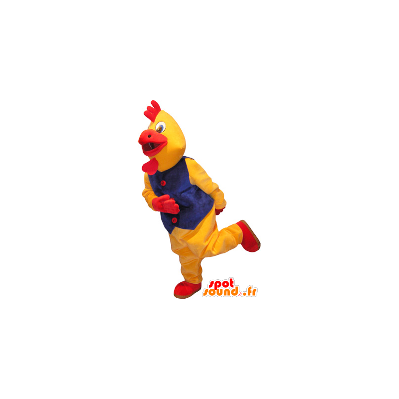 Mascotte de coq jaune et rouge géant, costume de coq - MASFR032676 - Mascotte de Poules - Coqs - Poulets