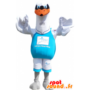 Mascotte grote witte zeemeeuw. Bird Costume - Mascotte vogel - MASFR032678 - SpotSound.fr