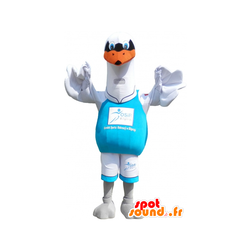 Mascotte grote witte zeemeeuw. Bird Costume - Mascotte vogel - MASFR032678 - SpotSound.fr