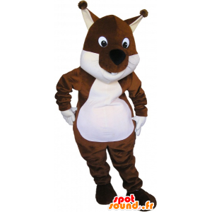 Mascot braune und weiße Eichhörnchen, Tic Tac oder - MASFR032679 - Maskottchen Eichhörnchen