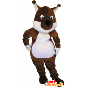 Mascot brun og hvit ekorn, Tic eller Tac - MASFR032679 - Maskoter Squirrel