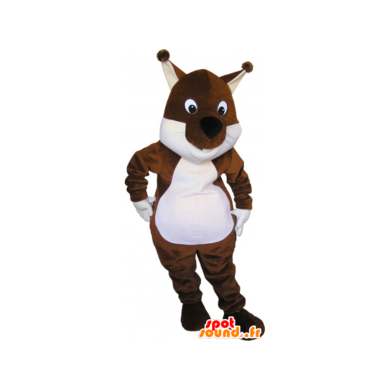 Mascot brun og hvit ekorn, Tic eller Tac - MASFR032679 - Maskoter Squirrel
