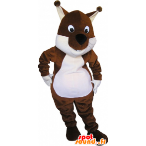 Mascotte d'écureuil marron et blanc, de Tic ou Tac - MASFR032679 - Mascottes Ecureuil