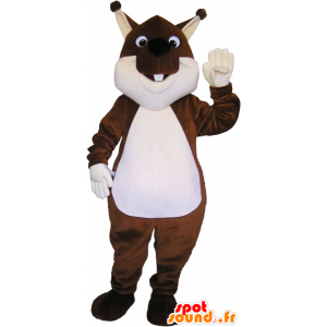 Mascotte d'écureuil marron et blanc, de Tic ou Tac - MASFR032679 - Mascottes Ecureuil