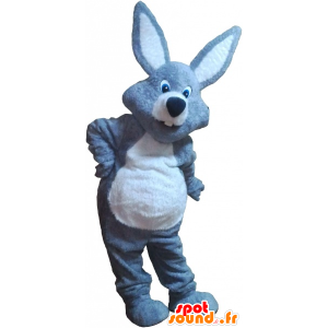 Mascotte de lapin gris et blanc géant - MASFR032680 - Mascotte de lapins