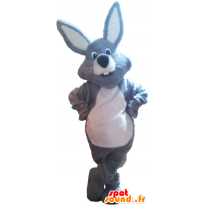 Šedá králík maskot a bílá obr - MASFR032680 - maskot králíci