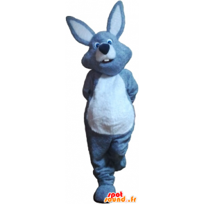 Grå kanin maskot og hvite kjempe - MASFR032680 - Mascot kaniner