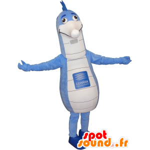 Mascotte grande cavallo bianco e blu del mare - MASFR032681 - Ippopotamo mascotte