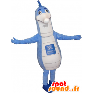 Maskot velký modrý a bílý hippocampus - MASFR032681 - Hippo Maskoti