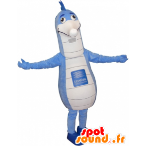 Mascotte grande cavallo bianco e blu del mare - MASFR032681 - Ippopotamo mascotte