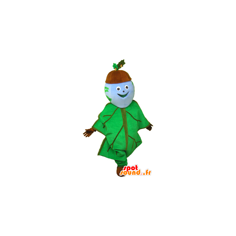 Mascotte de gland habillé en feuille de chêne - MASFR032683 - Mascottes de plantes