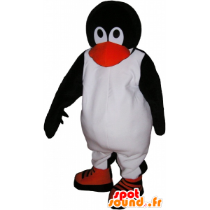 Mascotte pinguino bianco e nero carino e accattivante - MASFR032684 - Mascotte pinguino