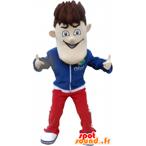 Mascotte de bonhomme en survêtement avec les cheveux dressés - MASFR032687 - Mascottes Homme