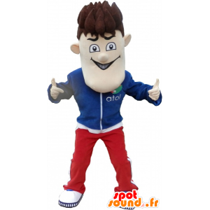 Snowman mascot tracksuit with hair standing - MASFR032687 - Human mascots