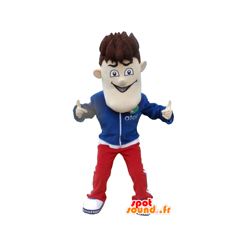 Snowman mascot tracksuit with hair standing - MASFR032687 - Human mascots