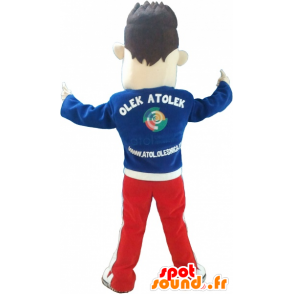 Snowman mascot tracksuit with hair standing - MASFR032687 - Human mascots