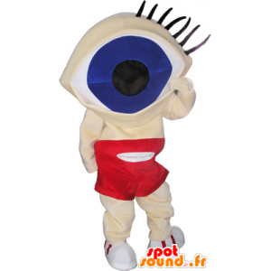 Cabeça mascote do boneco de neve com enormes olhos - MASFR032690 - Mascotes homem