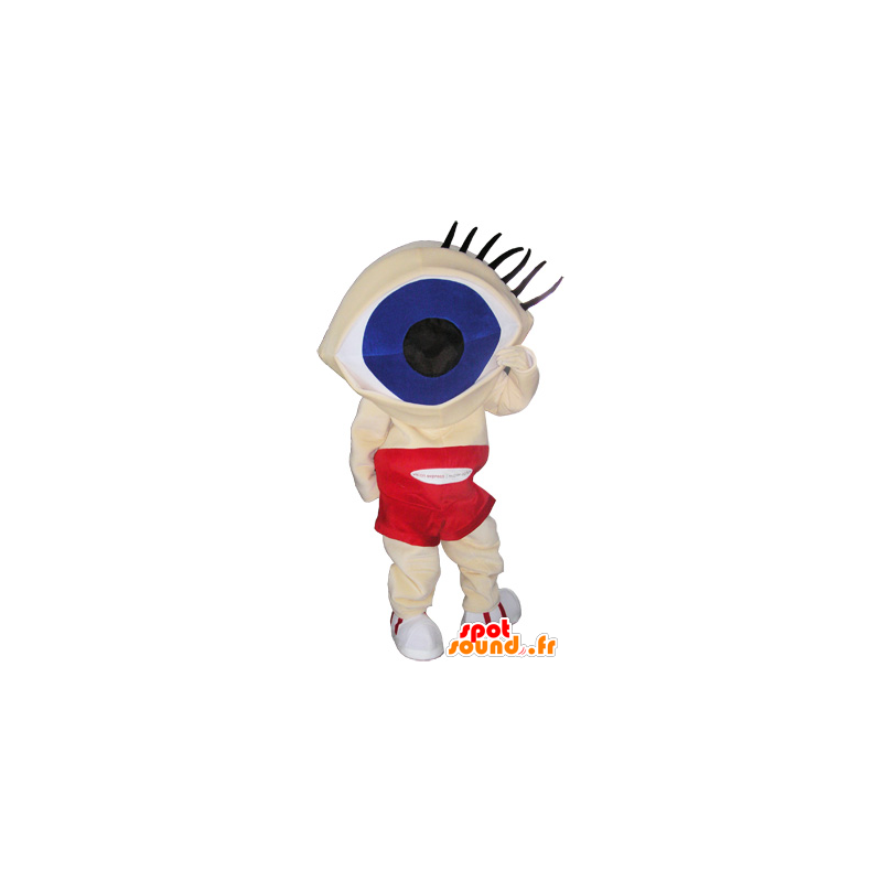 Snowman mascot head with huge eyes - MASFR032690 - Human mascots