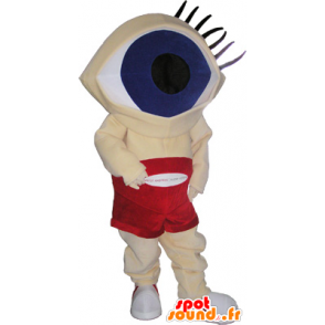 Snowman mascot head with huge eyes - MASFR032690 - Human mascots