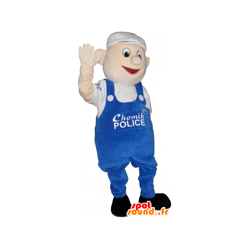 Snowman Mascot overalls and flat caps - MASFR032693 - Human mascots