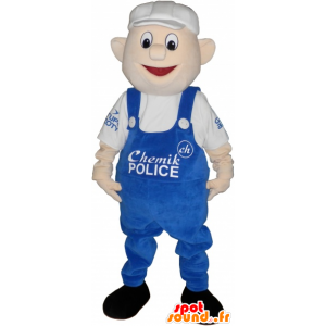 Sneeuwman Mascot overalls en platte pet - MASFR032693 - man Mascottes