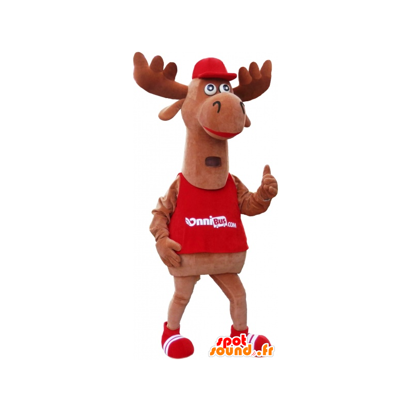 Momentum maskot, brun villrein. Giant reinsdyr maskot - MASFR032694 - Forest Animals