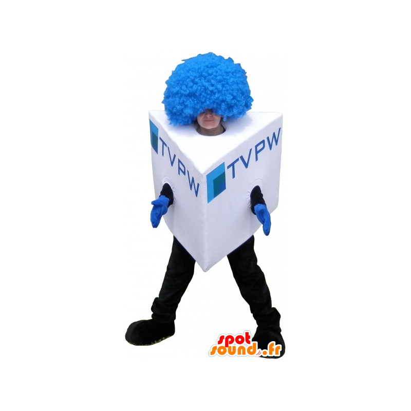 Firkantet snemand maskot, terning kostume - Spotsound maskot