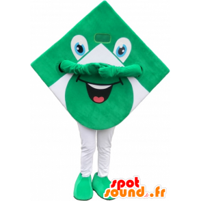Groen en wit vierkant mascotte, het plezier lucht - MASFR032696 - mascottes objecten