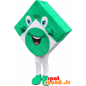 Verde e bianco mascotte piazza, l'aria divertimento - MASFR032696 - Mascotte di oggetti