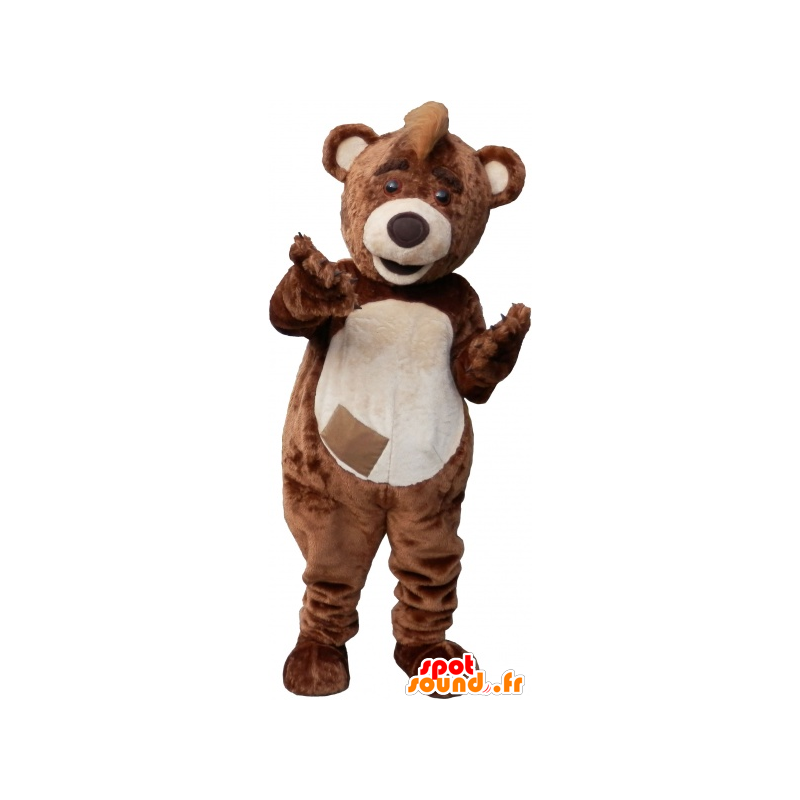 Mascot gran oso de peluche marrón y beige - MASFR032697 - Oso mascota