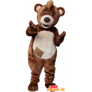 Mascot gran oso de peluche marrón y beige - MASFR032697 - Oso mascota