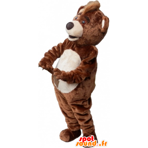 Mascot gran oso de peluche marrón y beige - MASFR032697 - Oso mascota