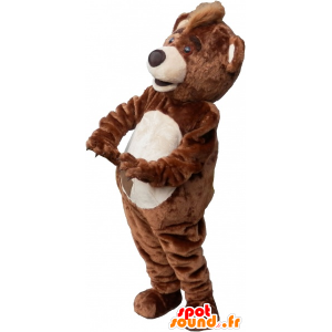 Mascotte grote bruine beer en beige teddy - MASFR032697 - Bear Mascot