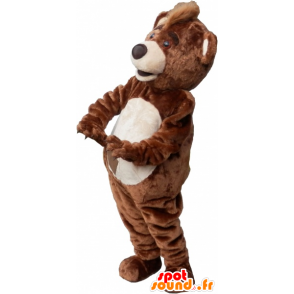 Maskot velký medvěd hnědý a béžový medvídek - MASFR032697 - Bear Mascot